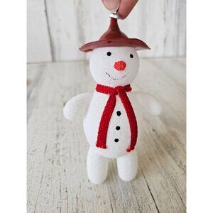 vintage Carlini?‎ Frosty snowman glass hat scarf belt ornament Xmas tree
